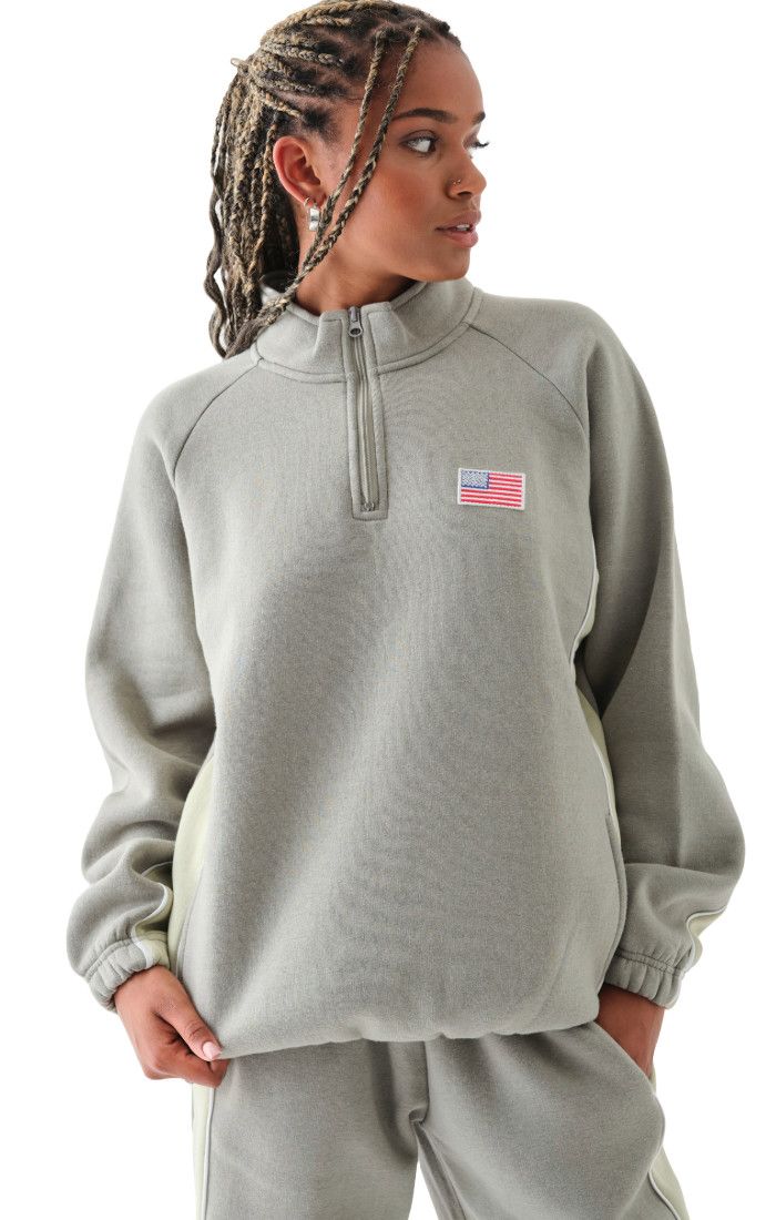 DAISY STREET- Half Zip USA Crew