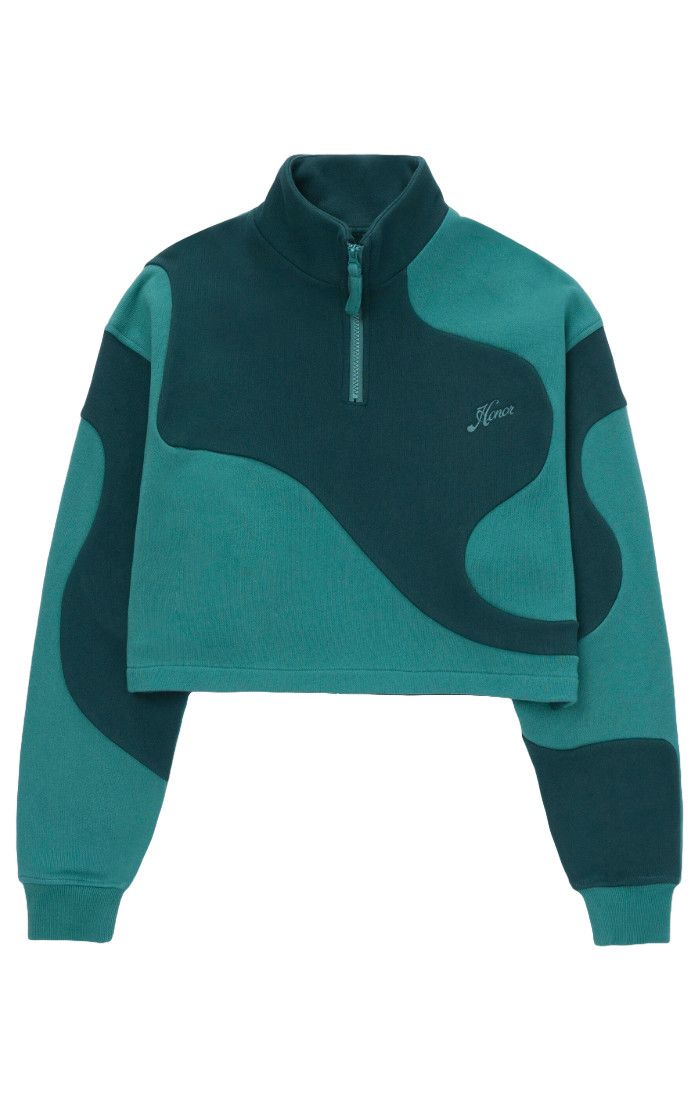 HONOR THE GIFT- Curved Patchwork Knit (Green)