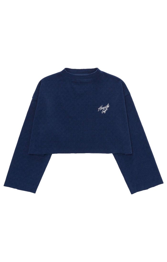 HONOR THE GIFT- Textured Cropped Crewneck