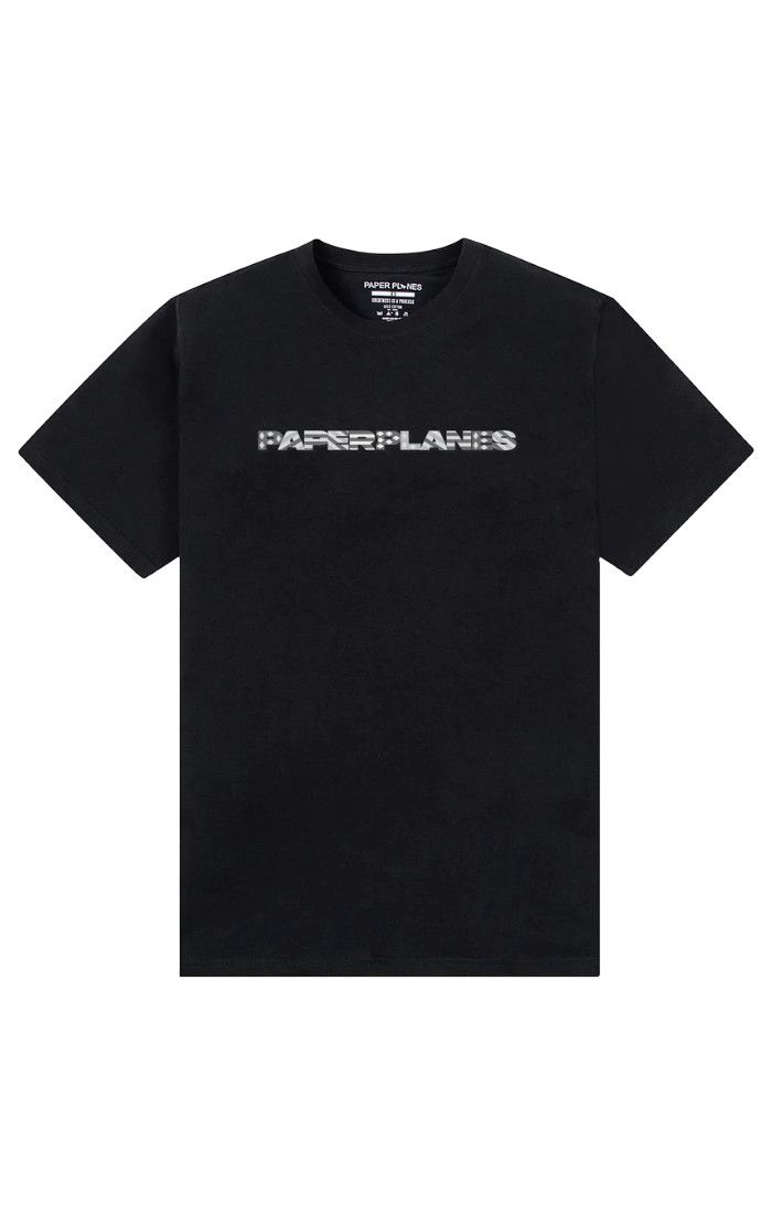 PAPER PLANES- Diamond And Stripes Tee (Black)