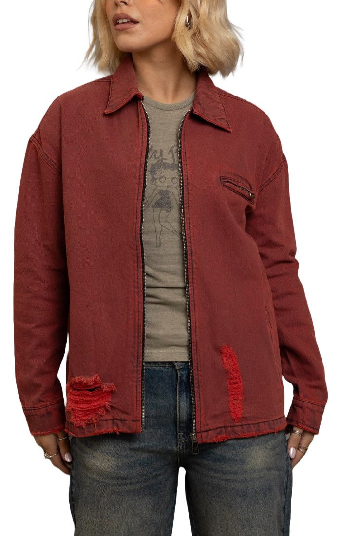 DAISY STREET- Boxy Embroidered Denim Coat