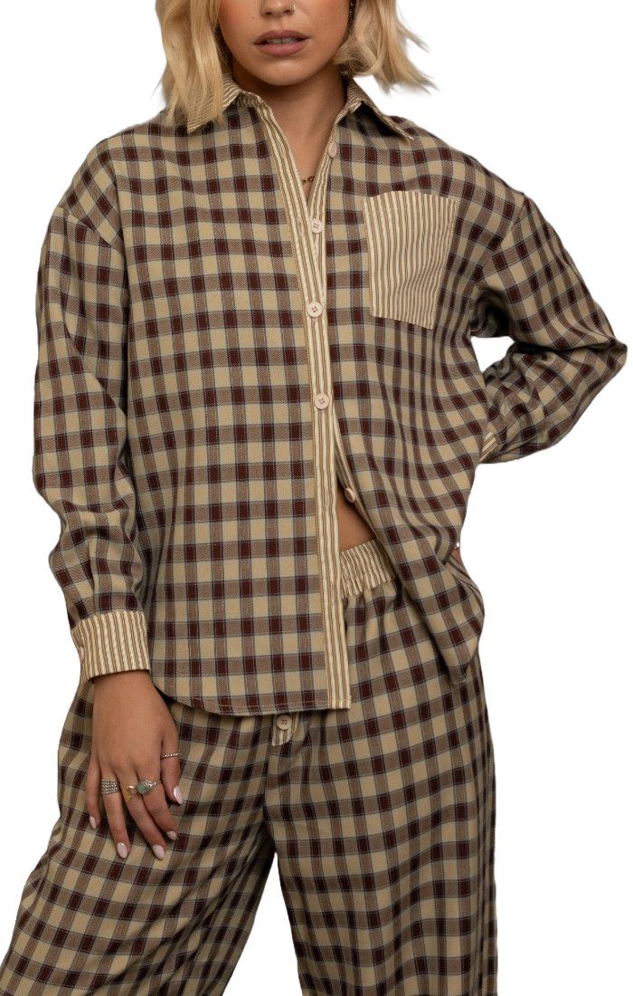 DAISY STREET- OS Checkered Knit Top