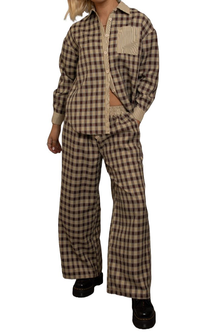 DAISY STREET- Checkered Knit Trousers