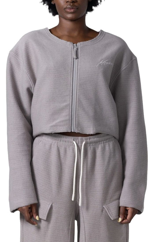 Honor Round Crop Crew Grey