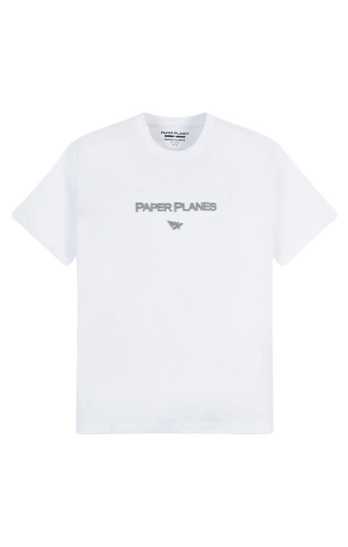 PAPER PLANES- Heavyweight Textured Logo Tee (White)