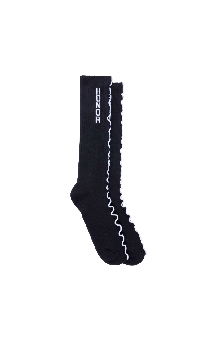 HONOR THE GIFT Embroidery Edge Ribbed Sock