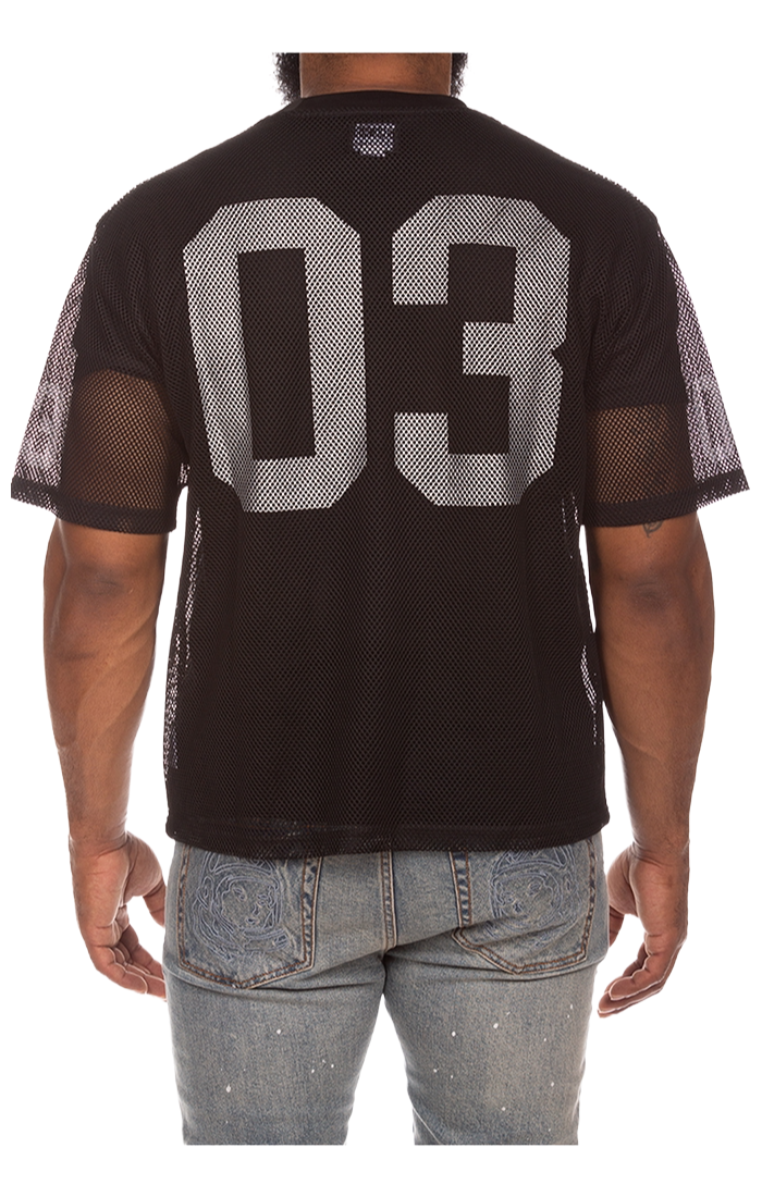 Varsity Football Jersey Crop Fit Black