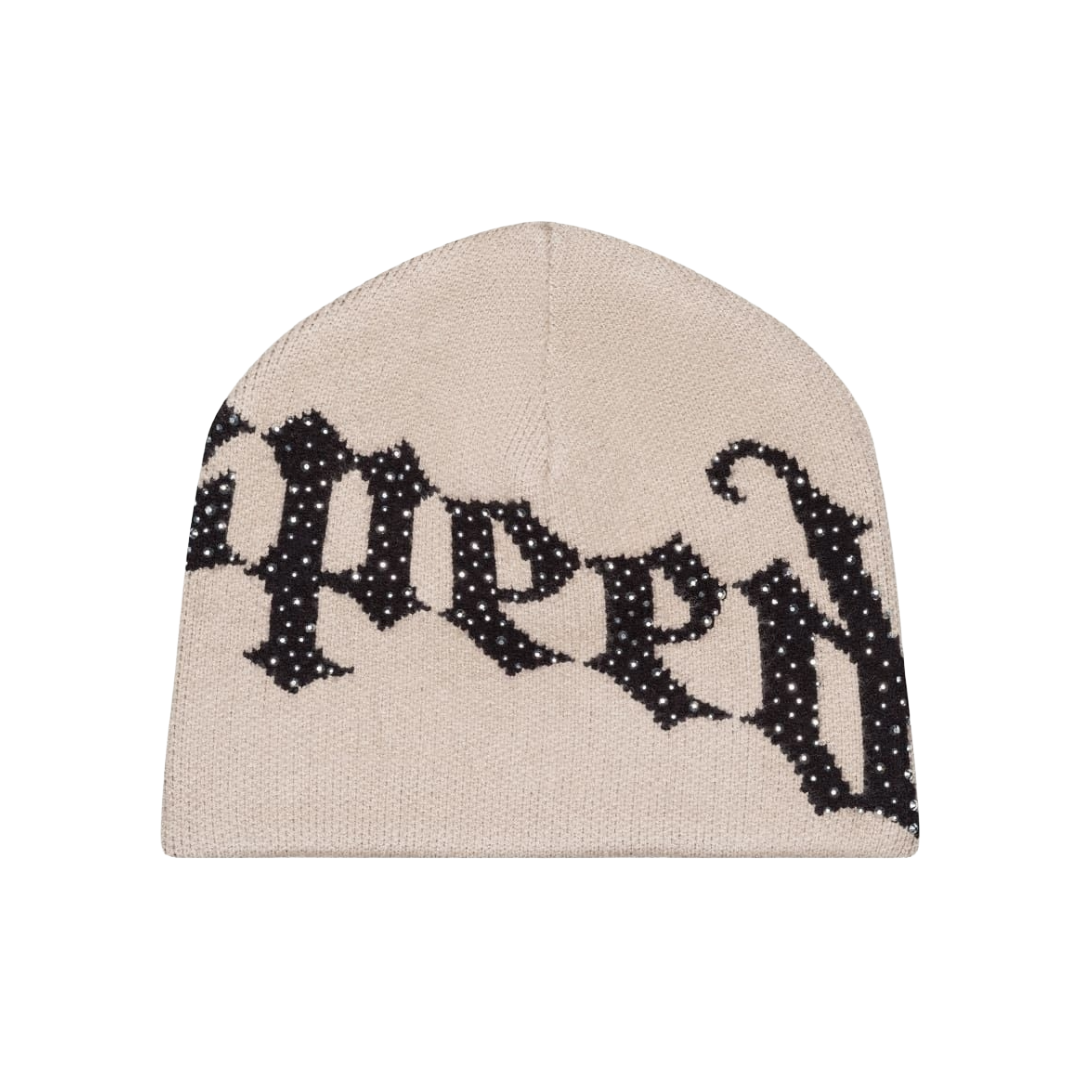 Logo Studded Beanie (Tan/Black)