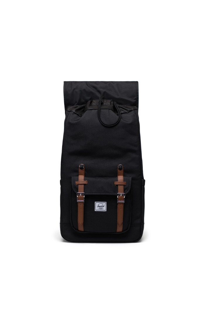 HERSCHEL- Little America Backpack (Black/Tan Leather)
