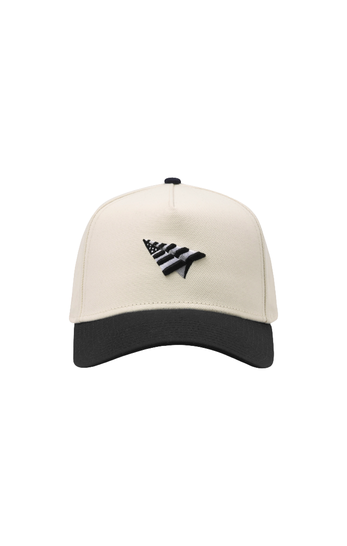 PAPER PLANES- The B-Side Crown 9FORTY A-Frame Snapback Hat (White/Chrome)