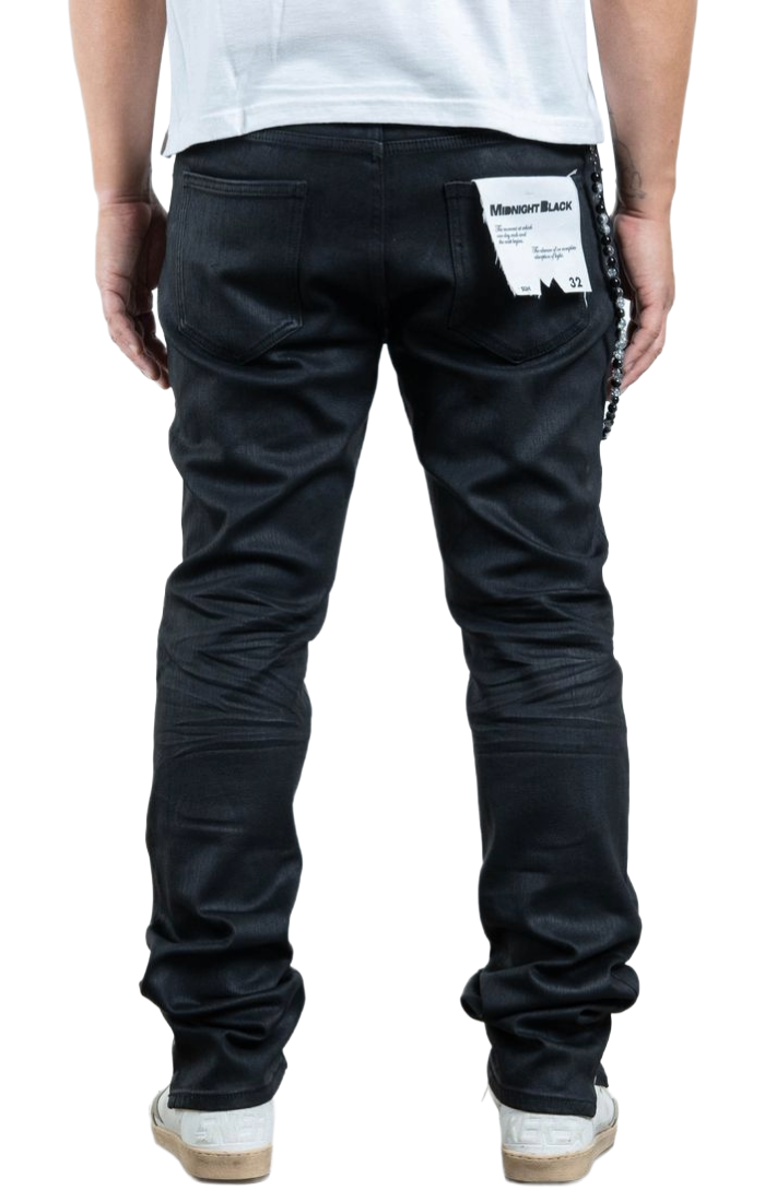MIDNIGHT BLACK Slim Wax Denim