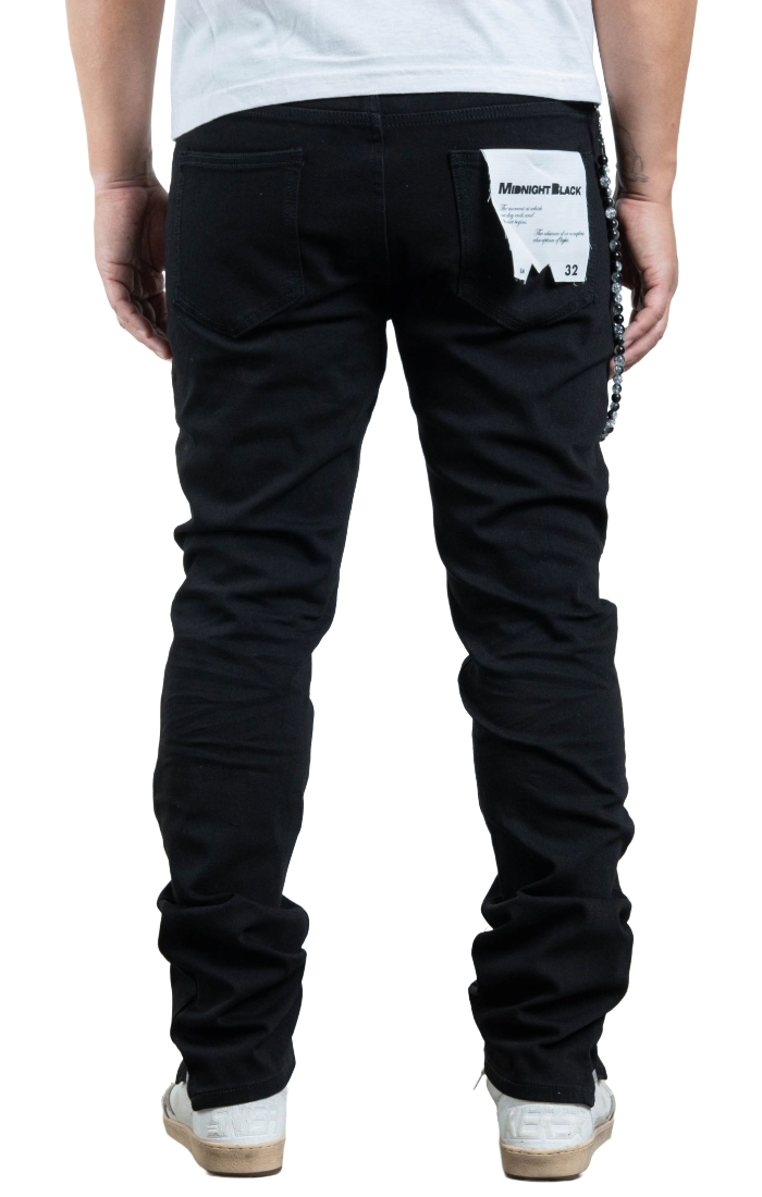 MIDNIGHT BLACK Slim Non Distress Denim