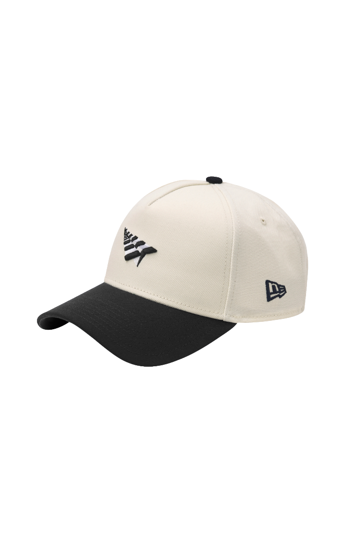 PAPER PLANES- The B-Side Crown 9FORTY A-Frame Snapback Hat (White/Chrome)