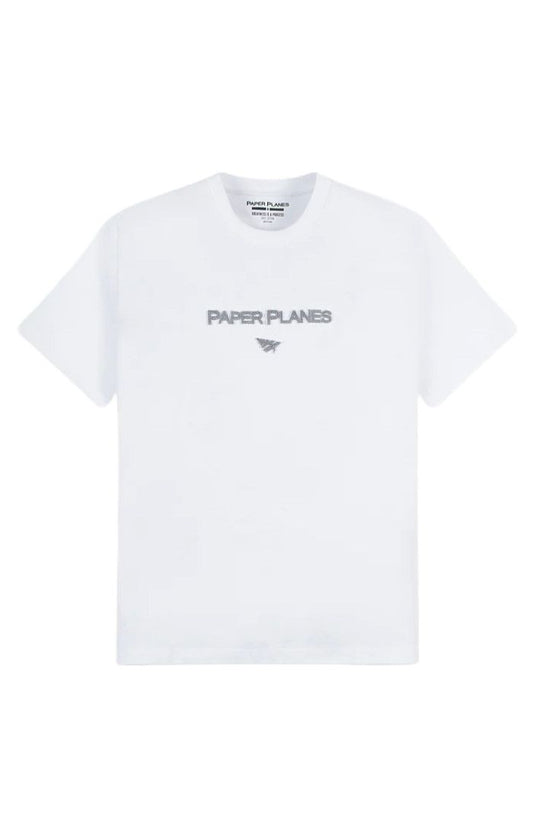 PAPER PLANES- Heavyweight Textured Logo Tee (White)