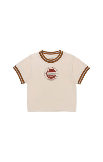 Multi Color Ringer Tee Brown