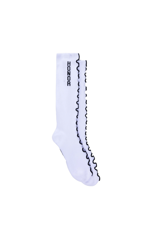 HONOR THE GIFT Embroidery Edge Ribbed Sock