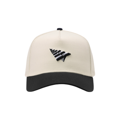 The B-Side Crown 9FORTY A-Frame Snapback Hat (White/Black)