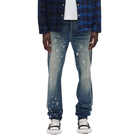 Monogram Bling Vintage Denim Pant