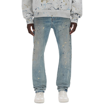 PURPLE Sequin Splatter Paint Denim