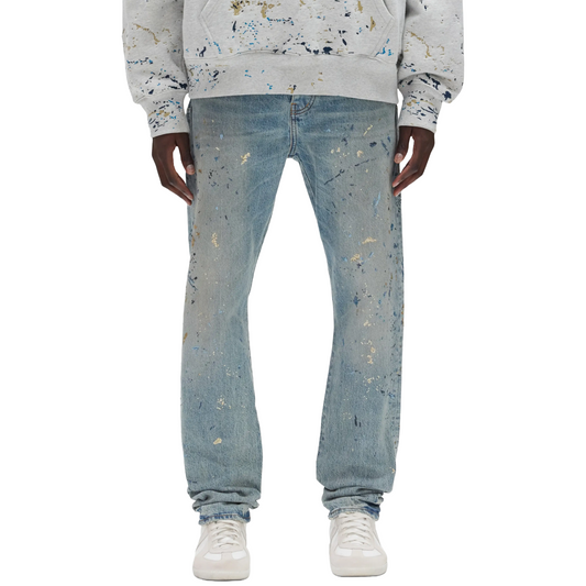PURPLE Sequin Splatter Paint Denim