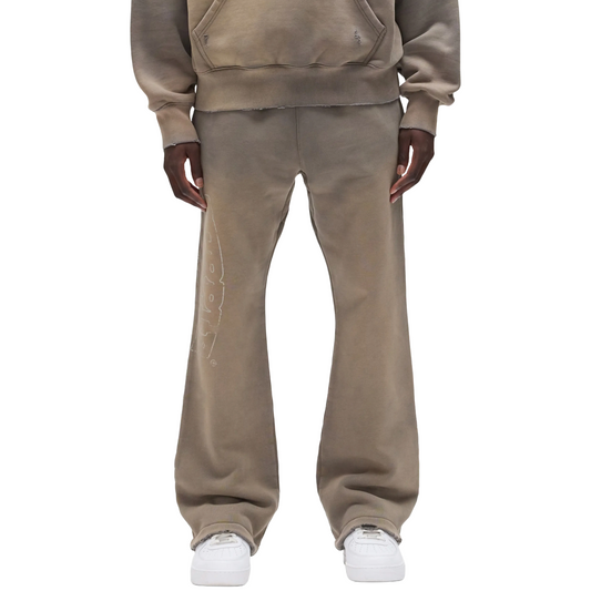 PURPLE Slab Outline Fleece Flared Sweats