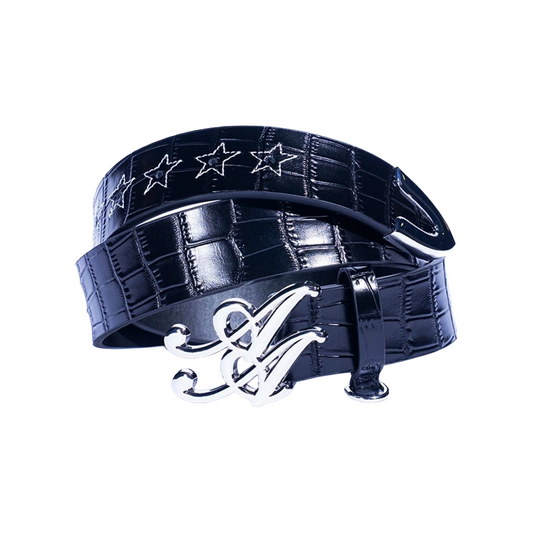 Caiman Belt (Black Croc)
