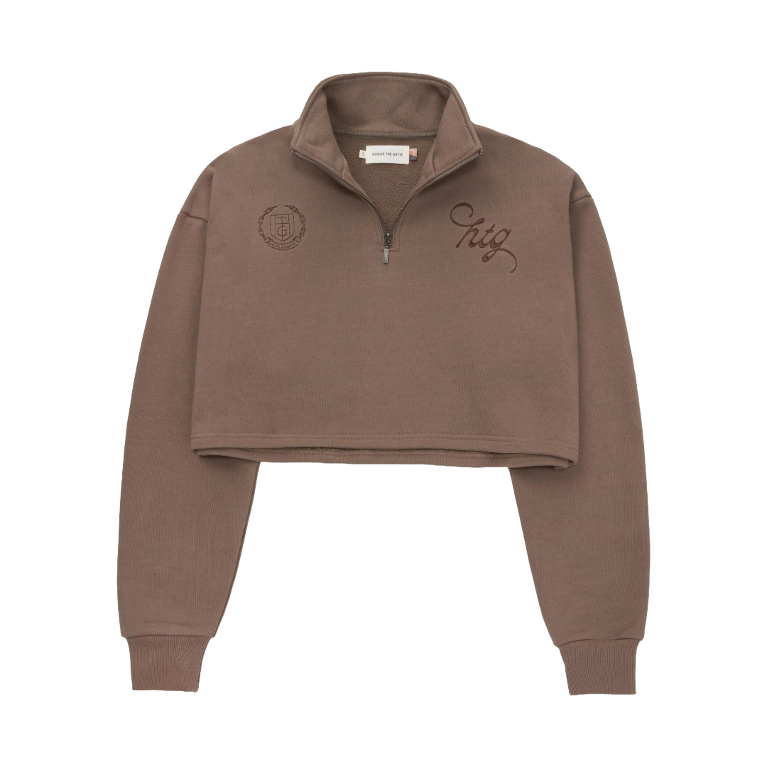 Cropped Quarter Zip Crewneck