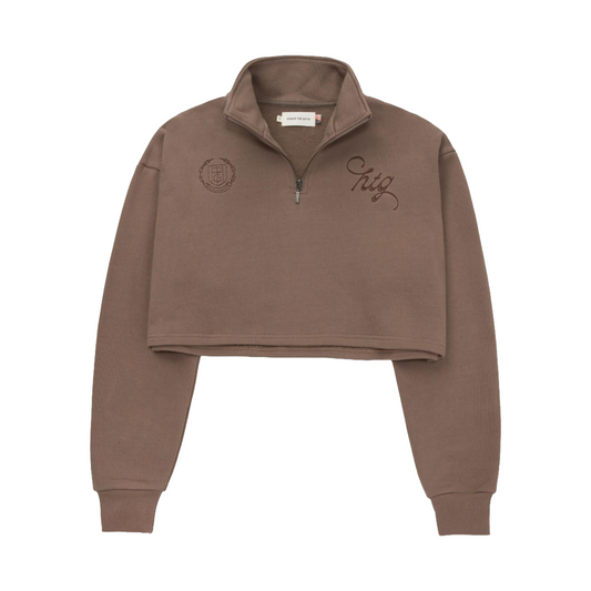 Cropped Quarter Zip Crewneck