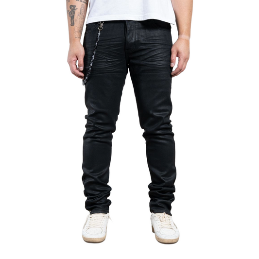 Black Wax Skinny Denim