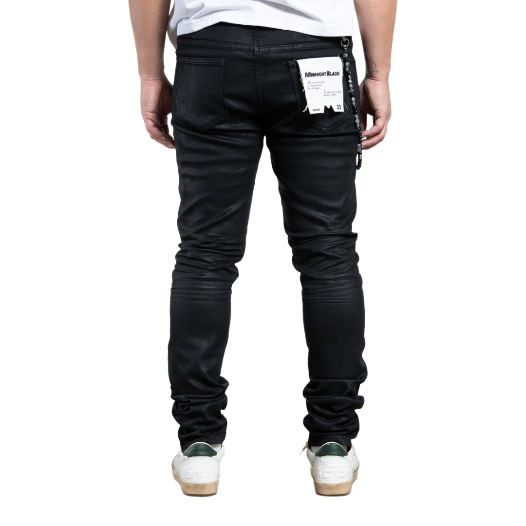 Black Wax Skinny Denim