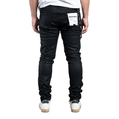 Black Wax Skinny Denim