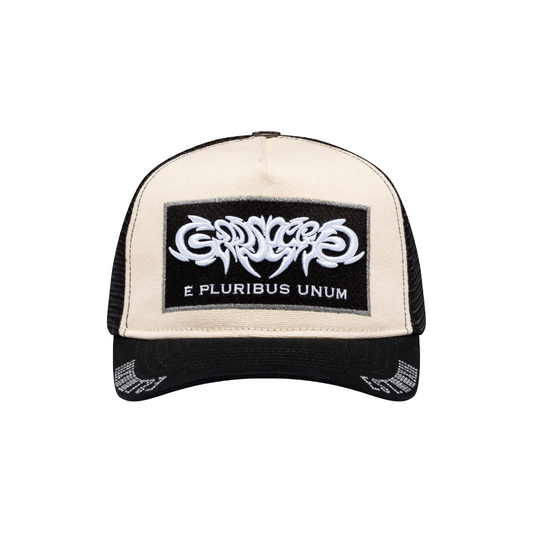 Pluribus Trucker Hat (White/Black)