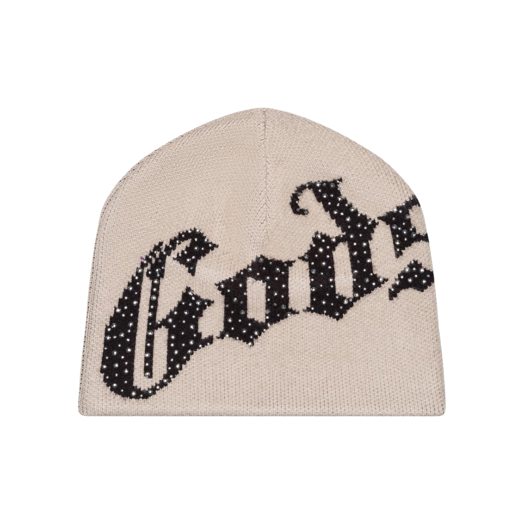 Logo Studded Beanie (Tan/Black)