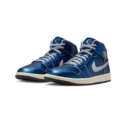 Air Jordan 1 Mid SE Women's "Metallic Blue Quilted"