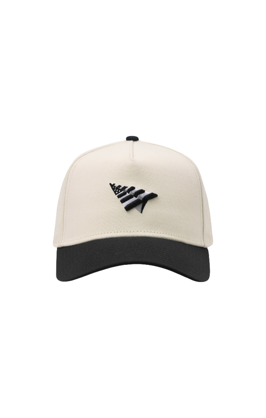 PAPER PLANES- The B-Side Crown 9FORTY A-Frame Snapback Hat (White/Chrome)