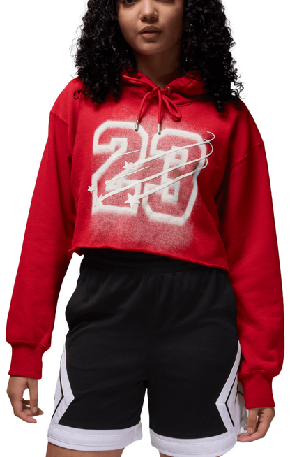 JORDAN Cropped Satin-Lined Hoodie