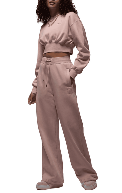 Flight Fleece Cropped Sweatshirt Pink Oxford