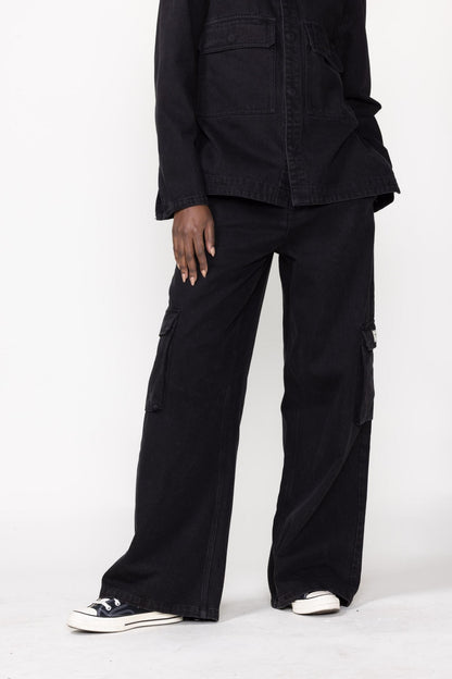 Denim Cargo Pant Black