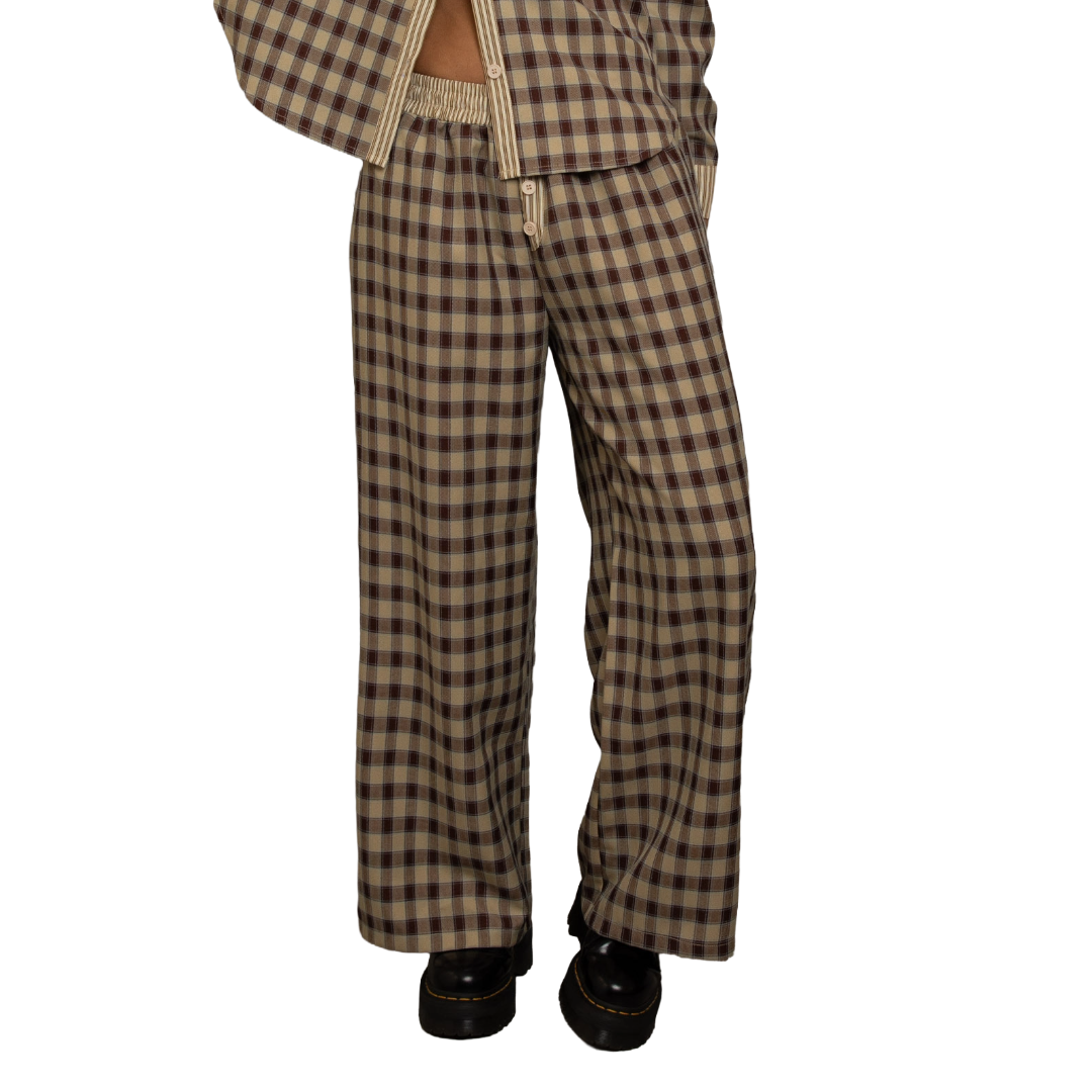 Checkered Knit Trousers