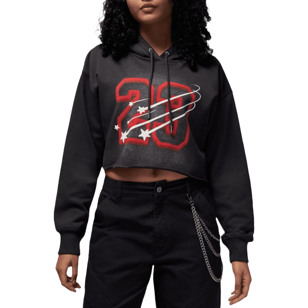 Cropped Satin-Lined Hoodie